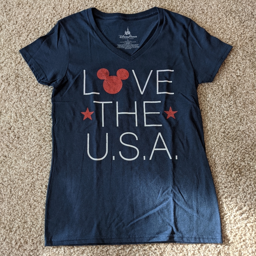Disney Epcot Love the USA Mickey Ears Shirt S